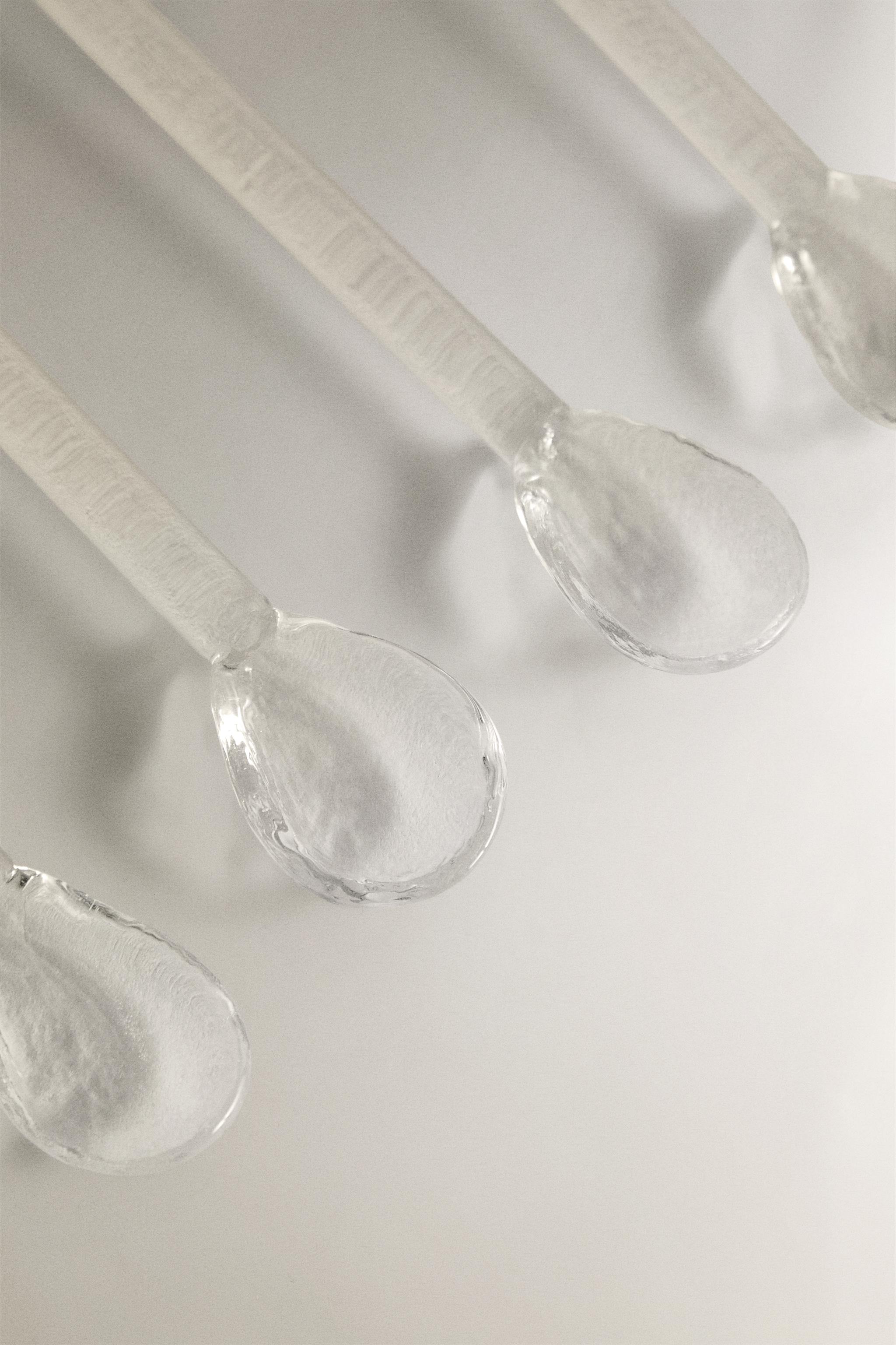 SET OF SHINY CHRISTMAS GLASS DESSERT SPOONS (SET OF 6)